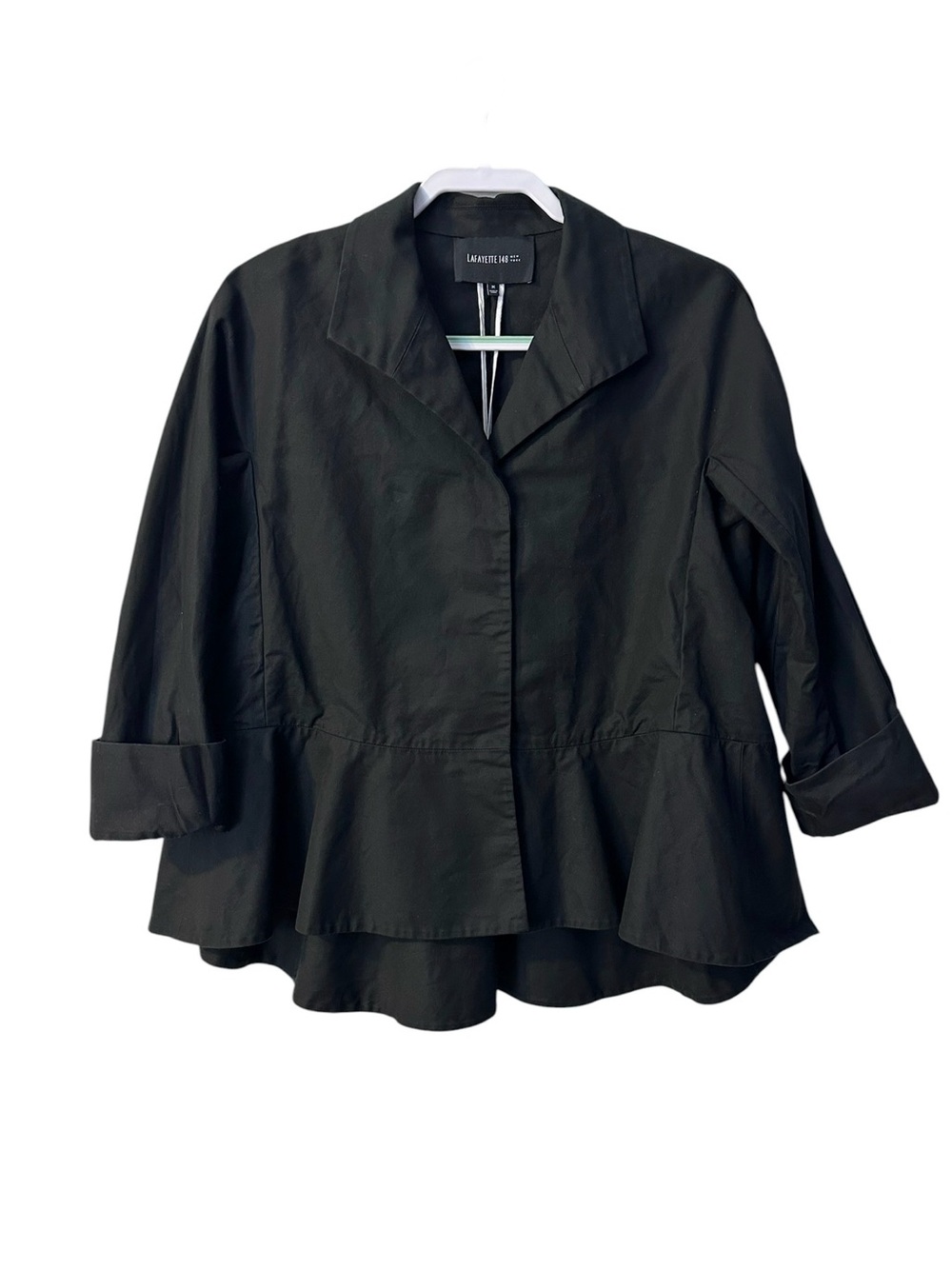 Lafayette 148 New York Black Peplum Swing Top Jacket
